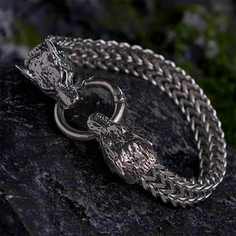 WorldNorse Fenrir's Bite - Stainless Steel Wolf Head Chain Pendant