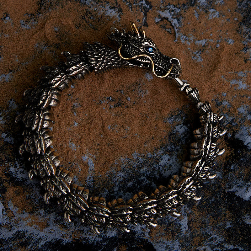 WorldNorse JÖRMUNGANDR - The World Serpent Bracelet | Handcrafted Viking Jewelry - Dragon - 22cm - image 2