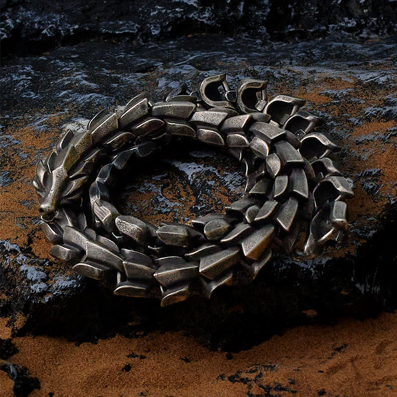 WorldNorse The Midgard Serpent - Stainless Steel Necklace - Retro Black - 70cm - image 0