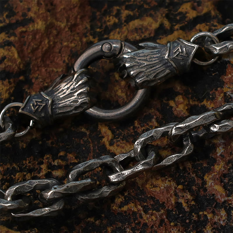 WorldNorse Handmade Viking Fist Silver Cable Bracelet / Necklace