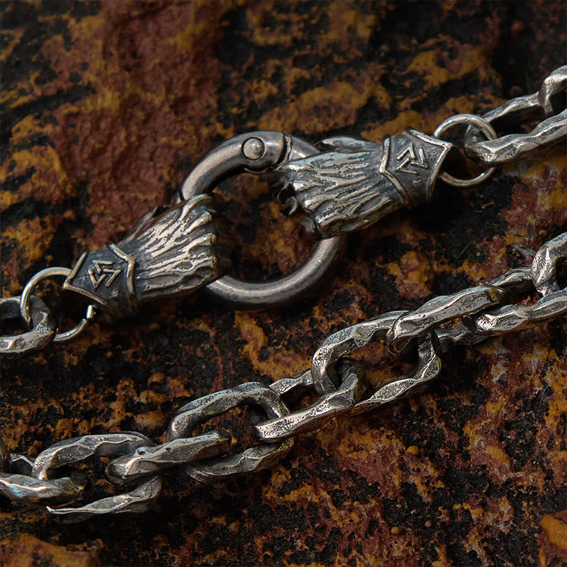 WorldNorse Handmade Viking Fist Silver Cable Bracelet / Necklace