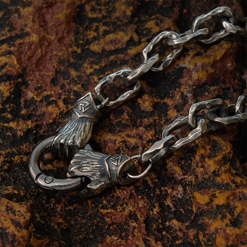 WorldNorse Handmade Viking Fist Silver Cable Bracelet / Necklace