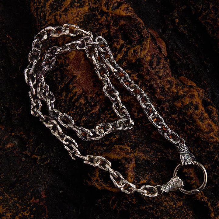 WorldNorse Handmade Viking Fist Silver Cable Bracelet / Necklace