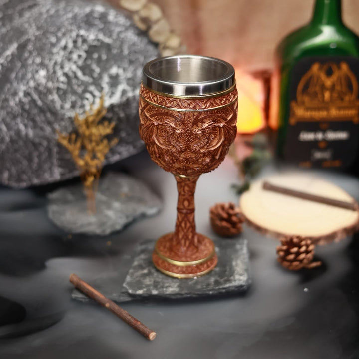 WorldNorse Western Dragon Statue Goblet