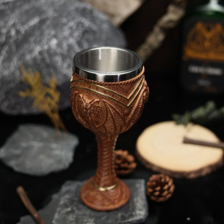 WorldNorse Western Dragon Statue Goblet