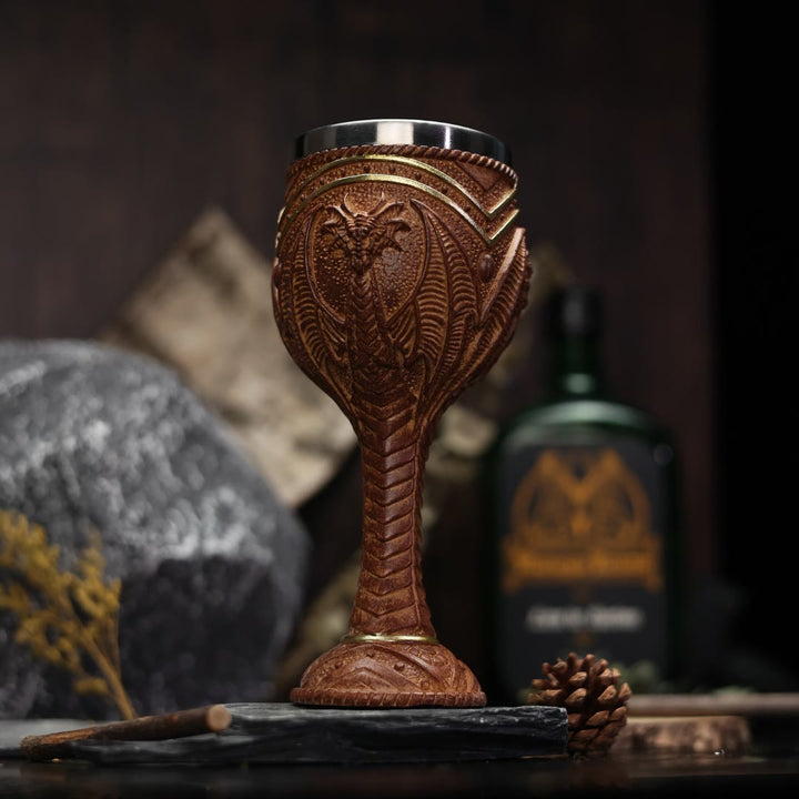 WorldNorse Western Dragon Statue Goblet