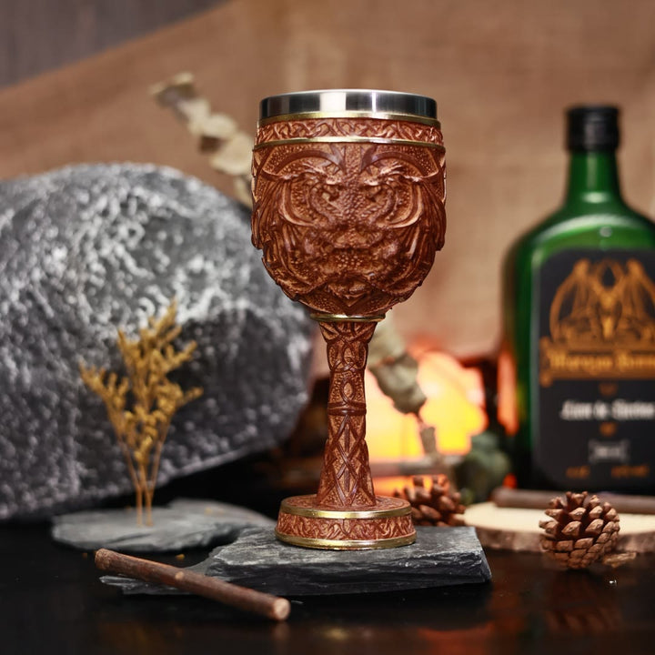 WorldNorse Western Dragon Statue Goblet