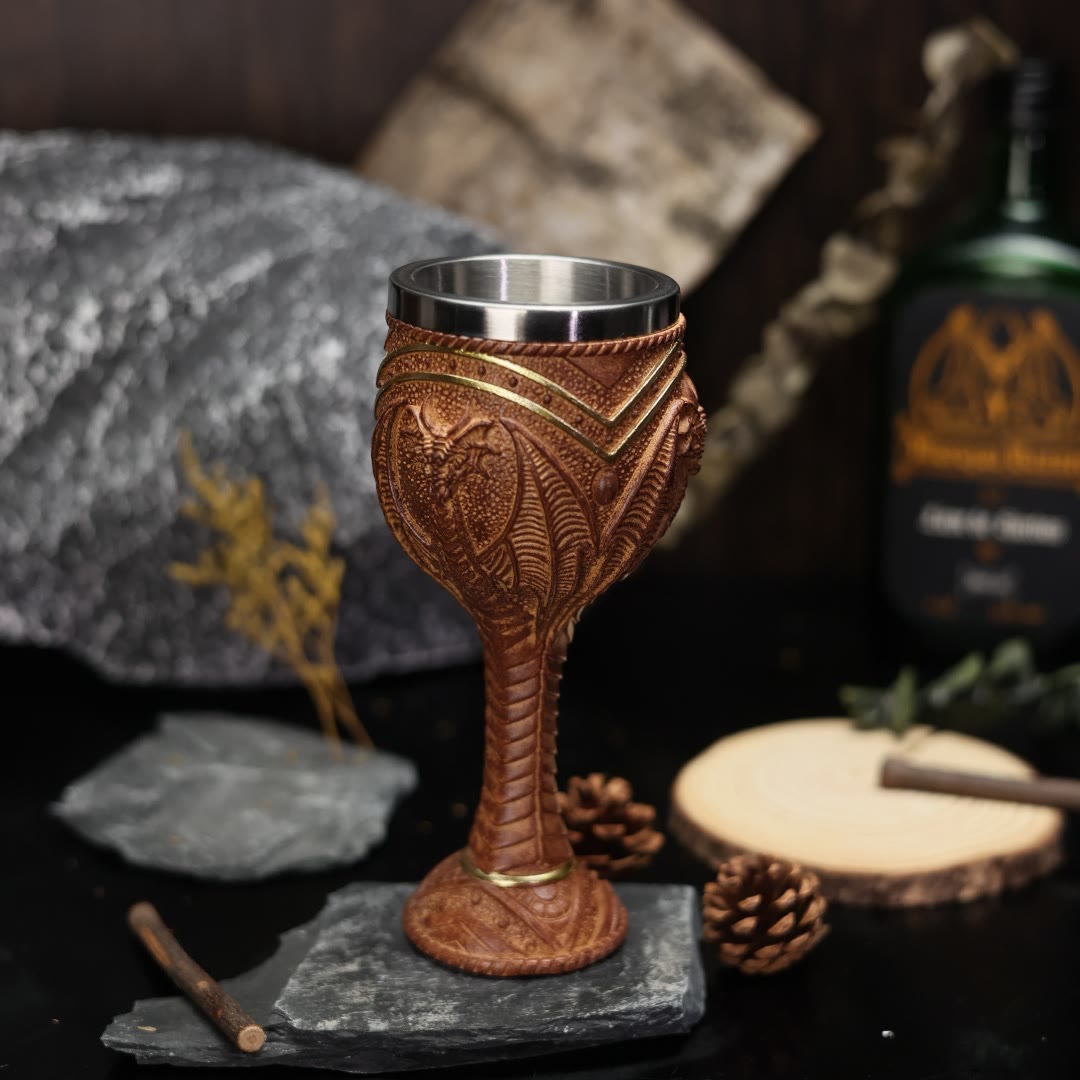 WorldNorse Western Dragon Statue Goblet