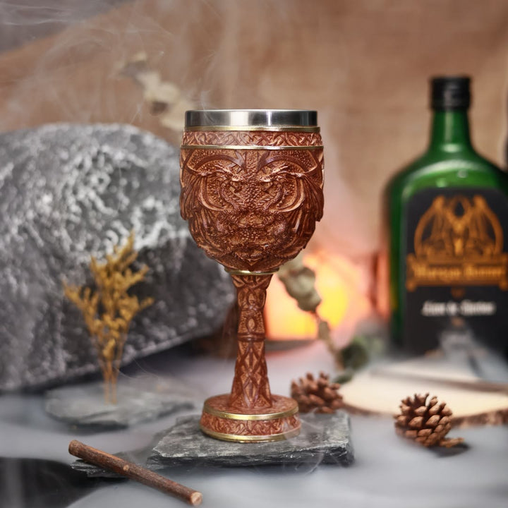 WorldNorse Western Dragon Statue Goblet