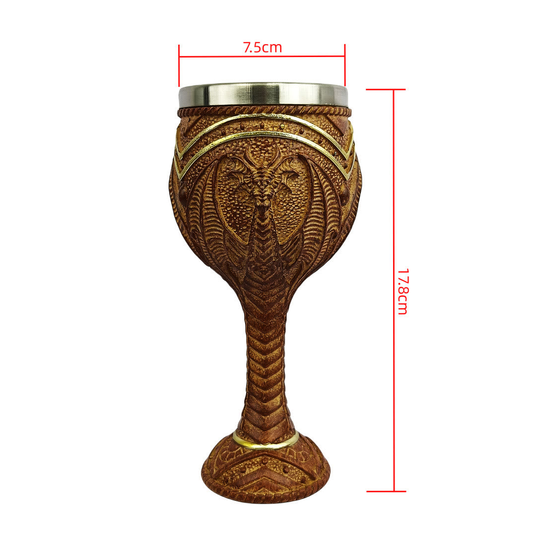 WorldNorse Western Dragon Statue Goblet