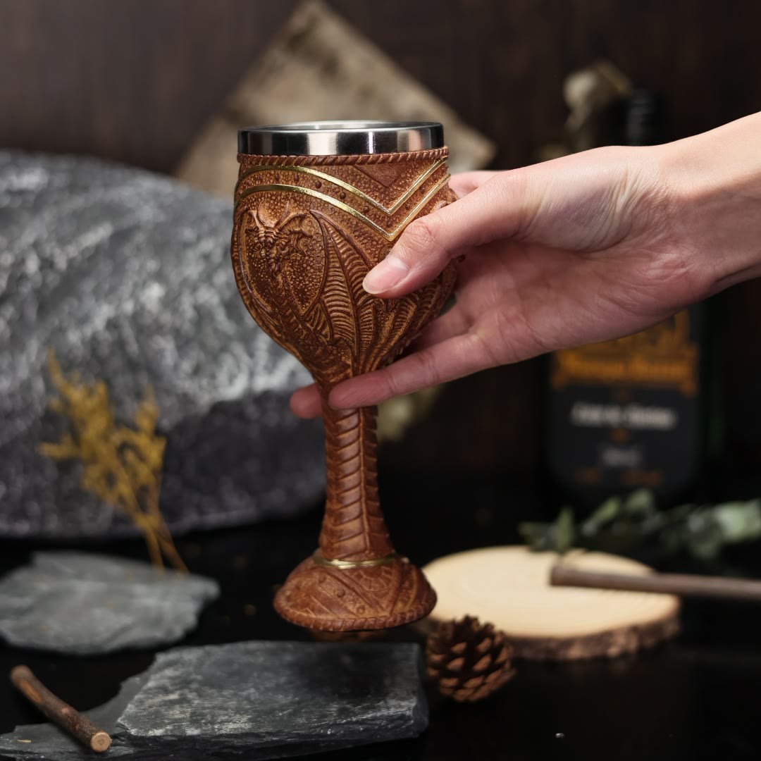 WorldNorse Western Dragon Statue Goblet