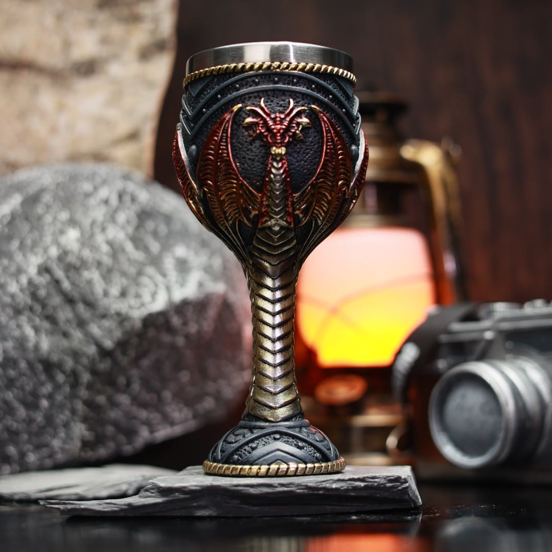 WorldNorse Flying Dragon Resin Goblet