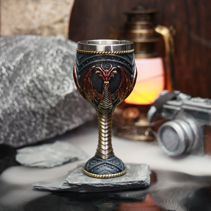 WorldNorse Flying Dragon Resin Goblet