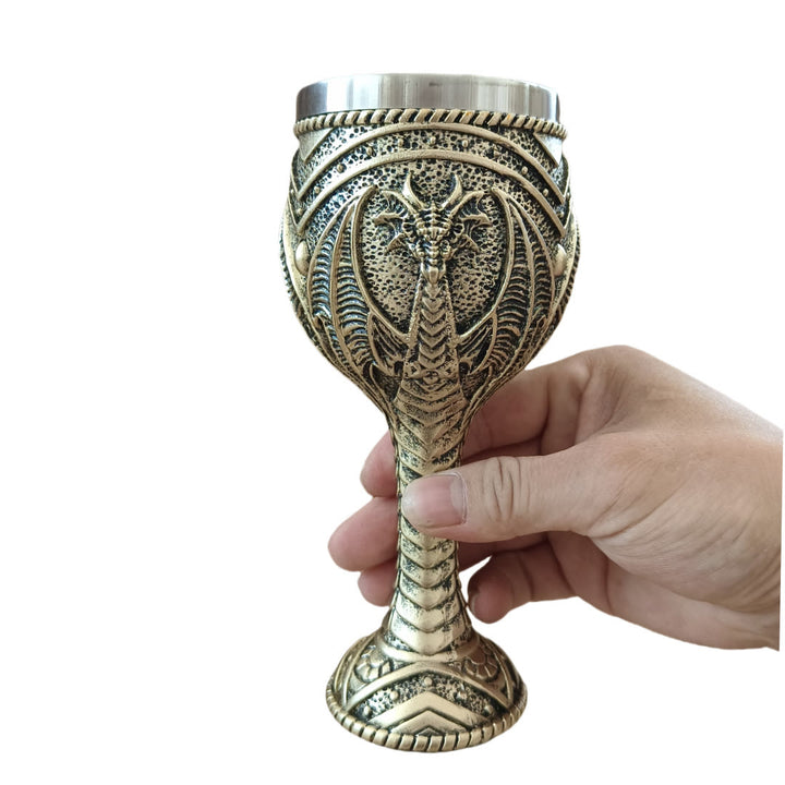 WorldNorse Flying Dragon Resin Goblet