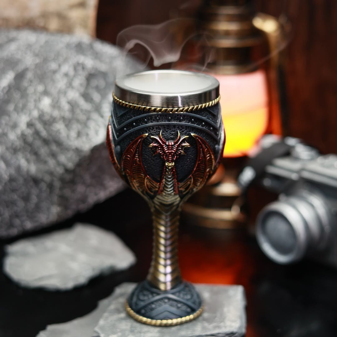 WorldNorse Flying Dragon Resin Goblet