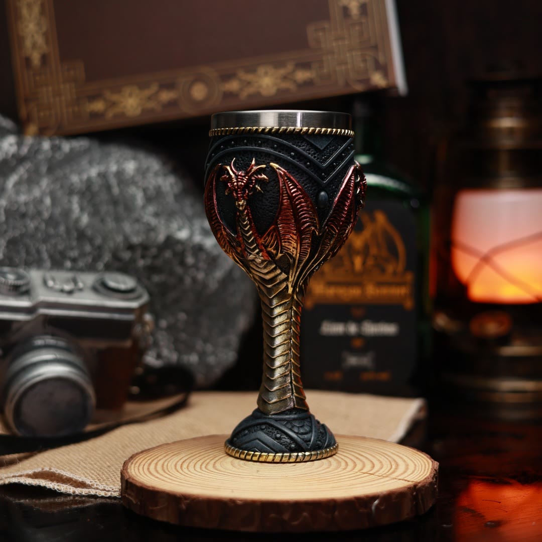 WorldNorse Flying Dragon Resin Goblet