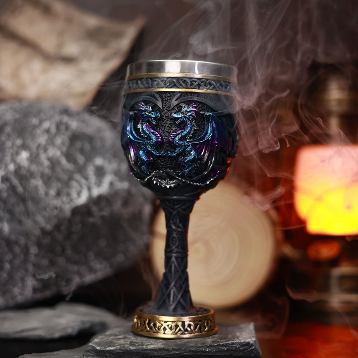 WorldNorse Celtic Knot Double Dragon Goblet