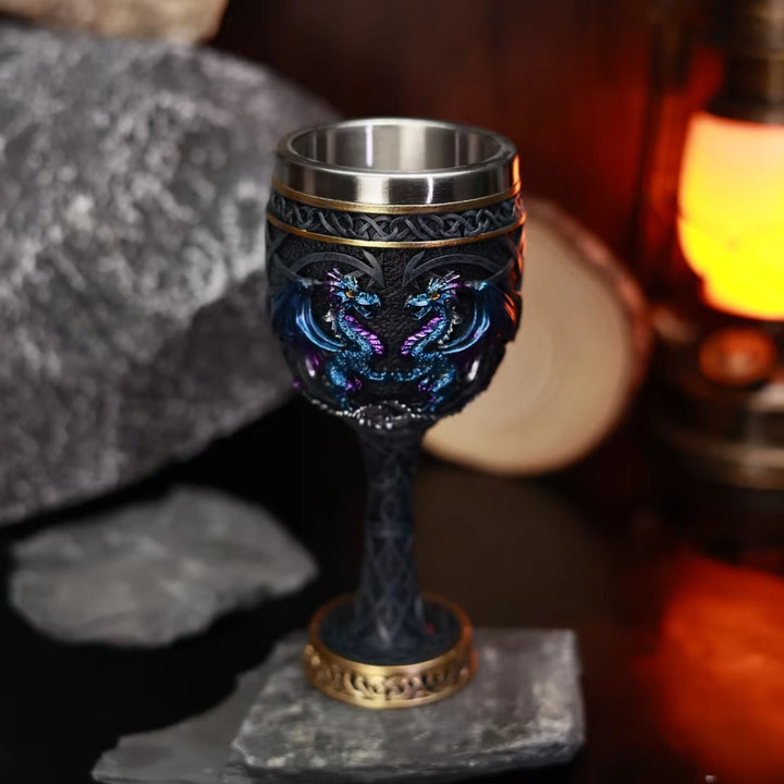 WorldNorse Celtic Knot Double Dragon Goblet - image 2