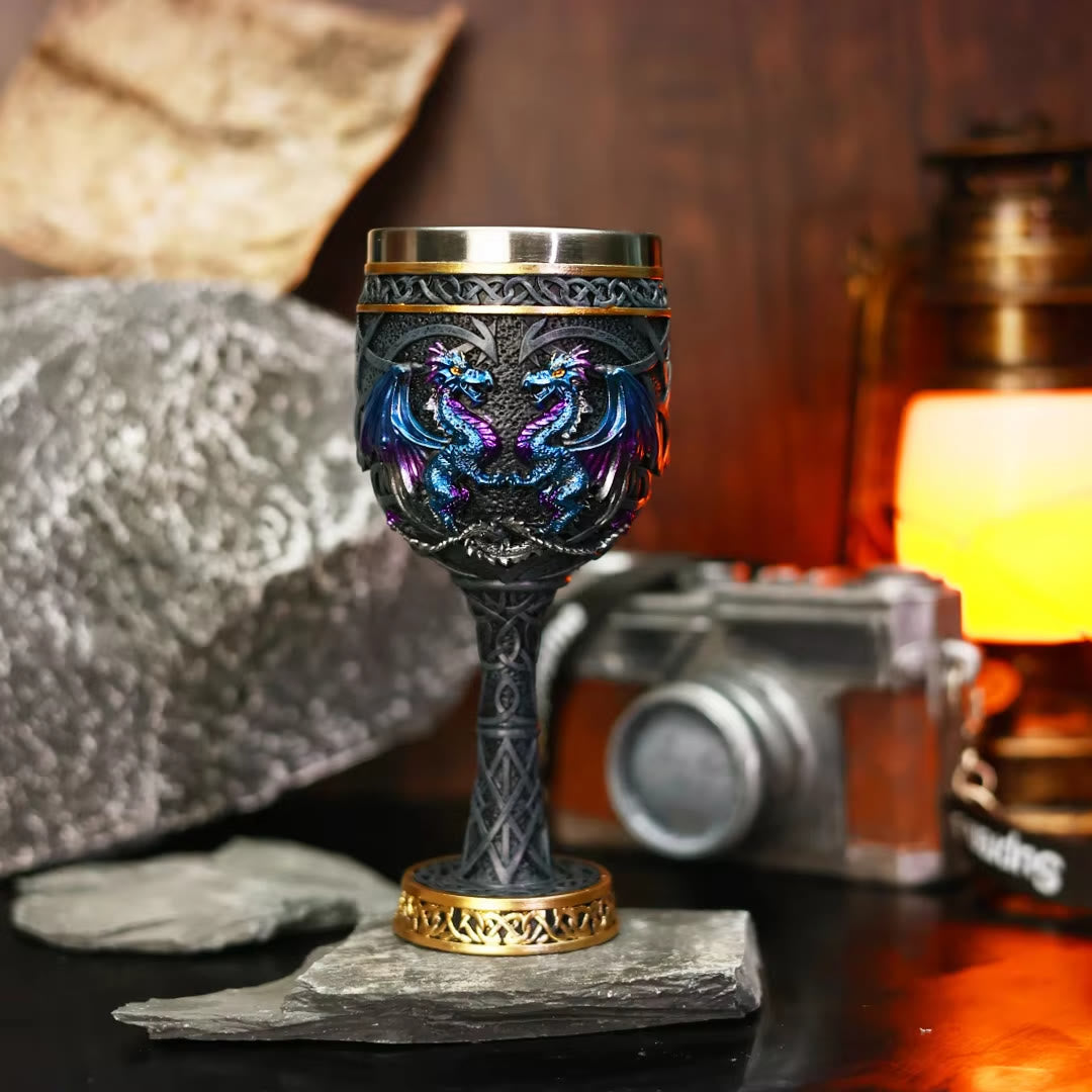 WorldNorse Celtic Knot Double Dragon Goblet