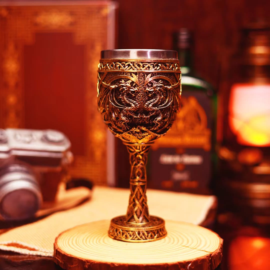 WorldNorse Celtic Knot Double Dragon Goblet