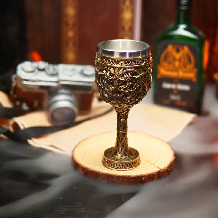 WorldNorse Celtic Knot Double Dragon Goblet