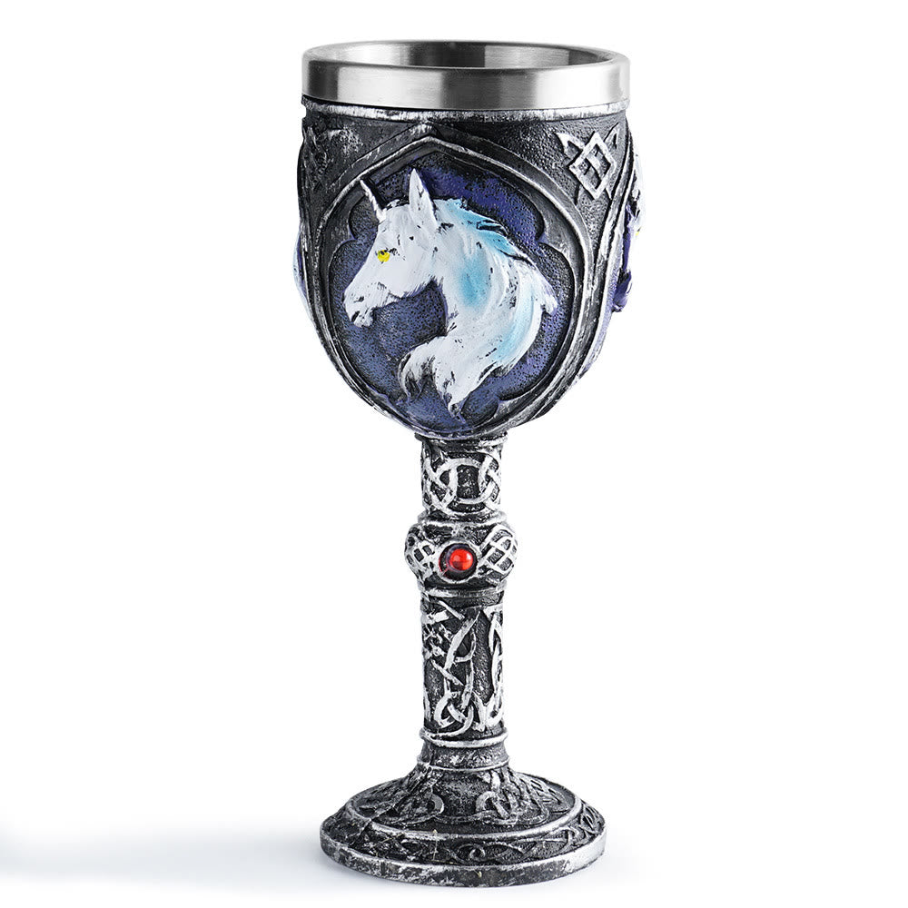 WorldNorse Wolf Unicorn Chalice Goblet