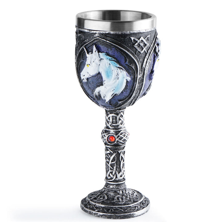 WorldNorse Wolf Unicorn Chalice Goblet