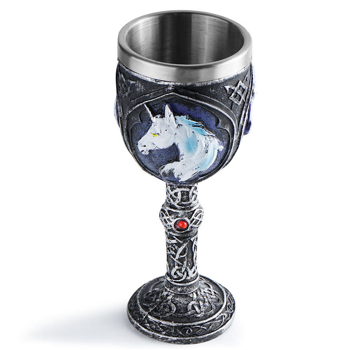 WorldNorse Wolf Unicorn Chalice Goblet