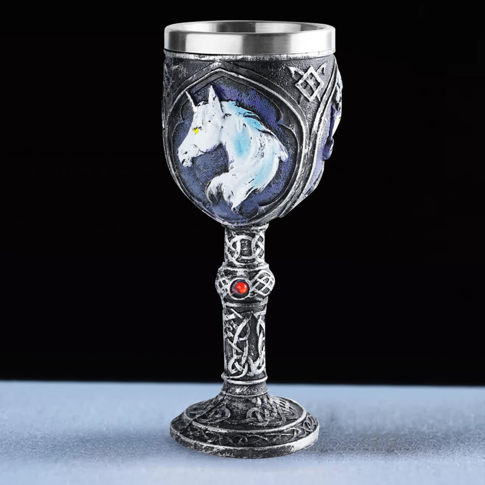 WorldNorse Wolf Unicorn Chalice Goblet