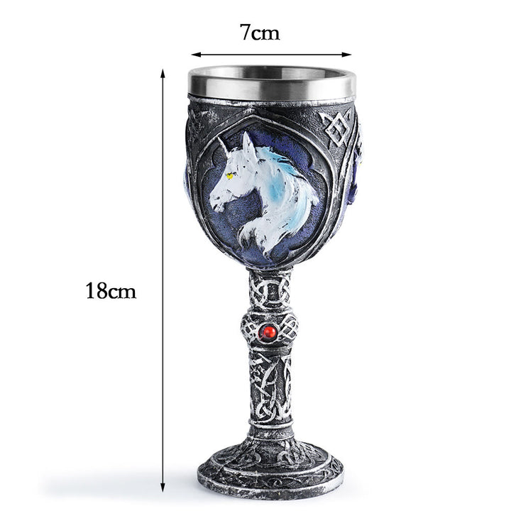 WorldNorse Wolf Unicorn Chalice Goblet