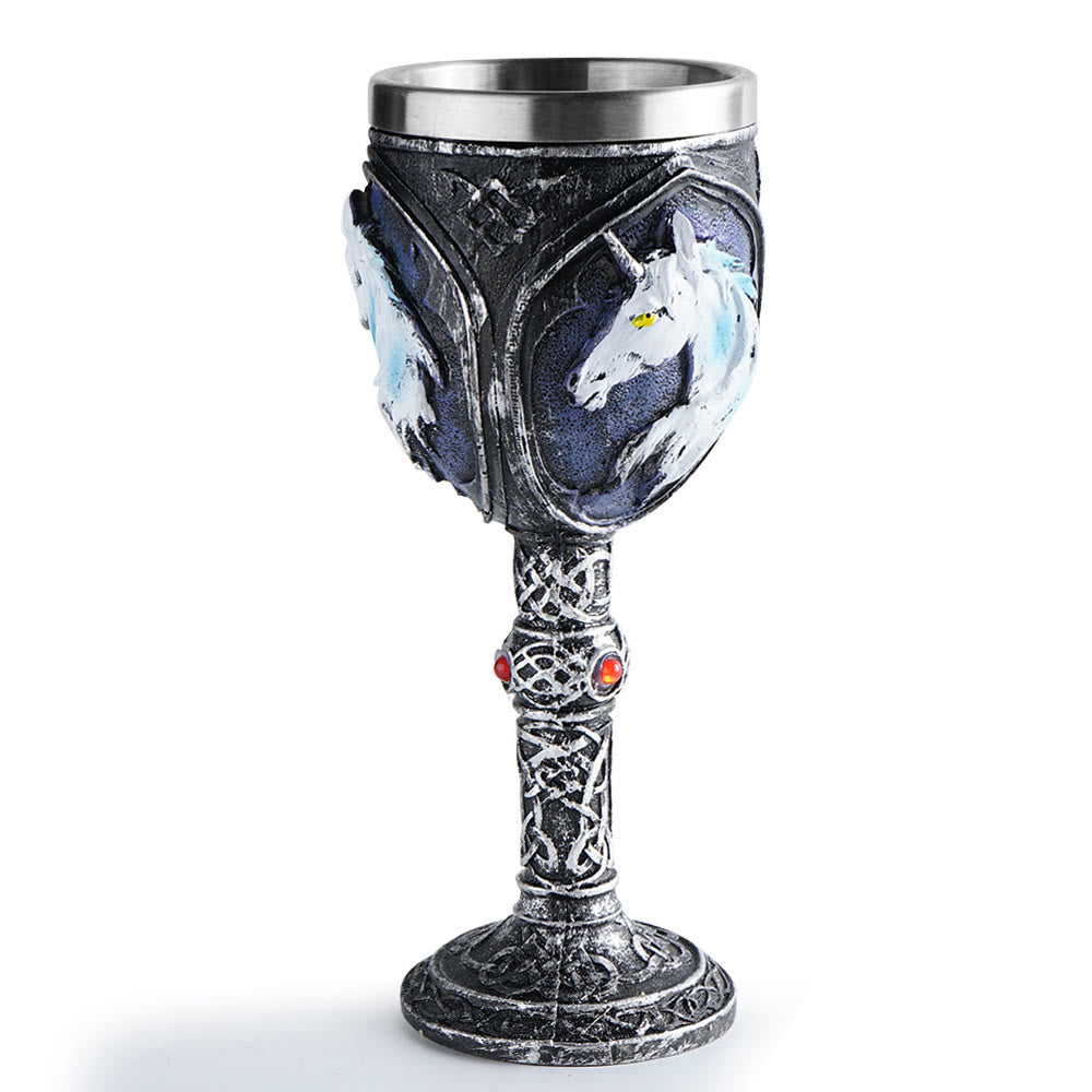 WorldNorse Wolf Unicorn Chalice Goblet