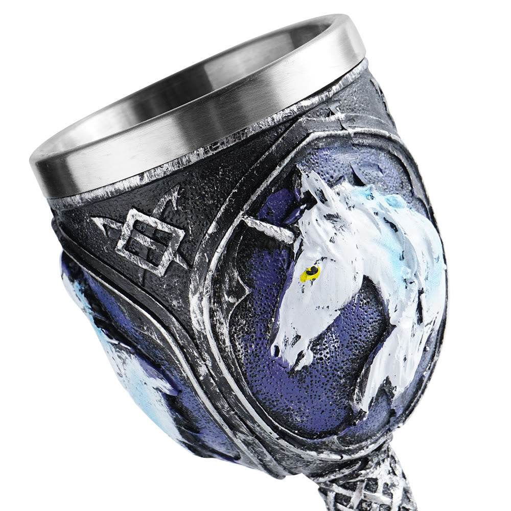 WorldNorse Wolf Unicorn Chalice Goblet