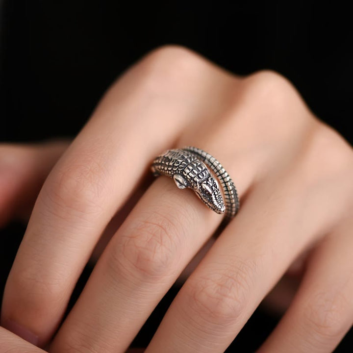 WorldNorse  Men's Retro Crocodile Opening Ring - image 1