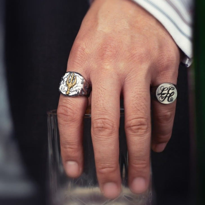 WorldNorse Vintage Poseidon Trident Adjustable Ring - image 2