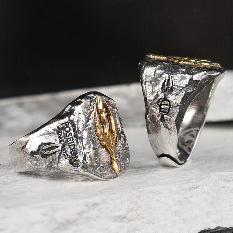 WorldNorse Vintage Poseidon Trident Adjustable Ring - image 3