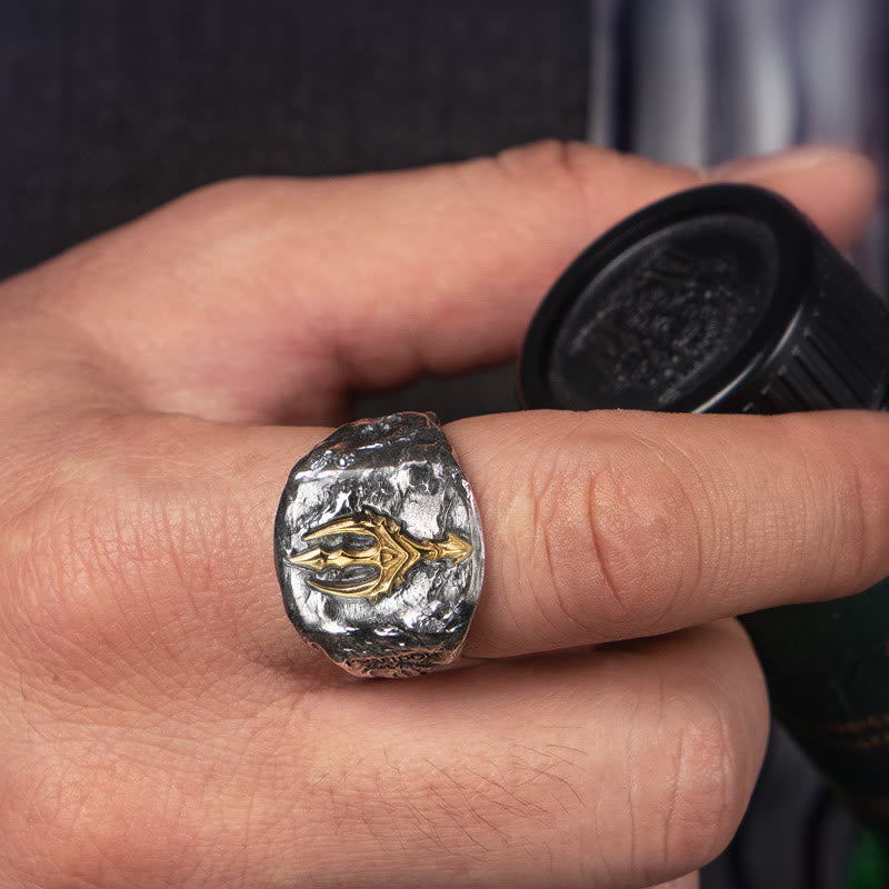 WorldNorse Vintage Poseidon Trident Adjustable Ring - image 2