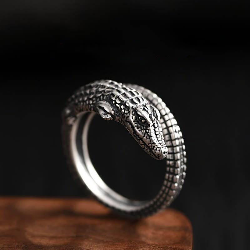 WorldNorse  Men's Retro Crocodile Opening Ring - Adjustable - image 2