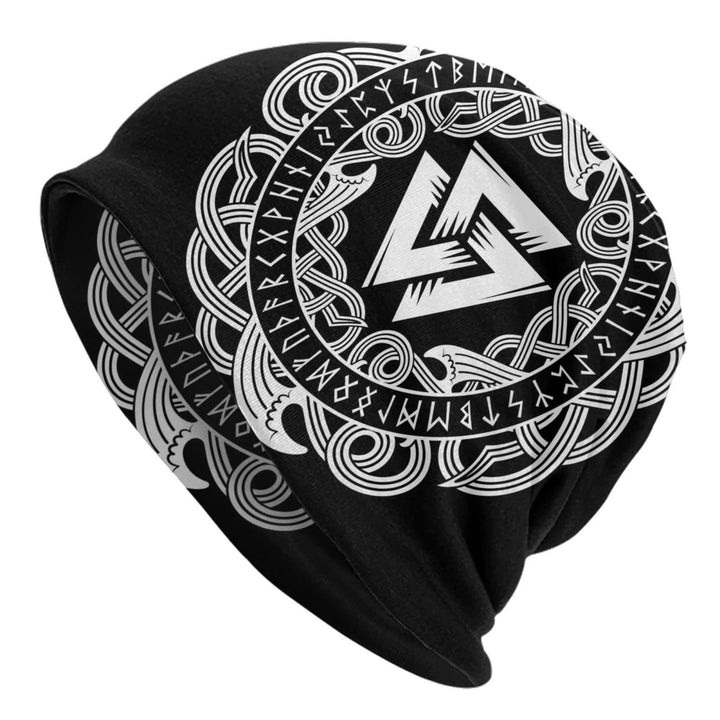 WorldNorse Runes Surround Valknut Beanie