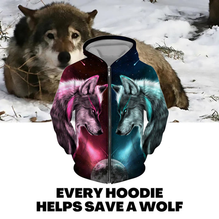 WorldNorse Wolves Zip Up Hoodie