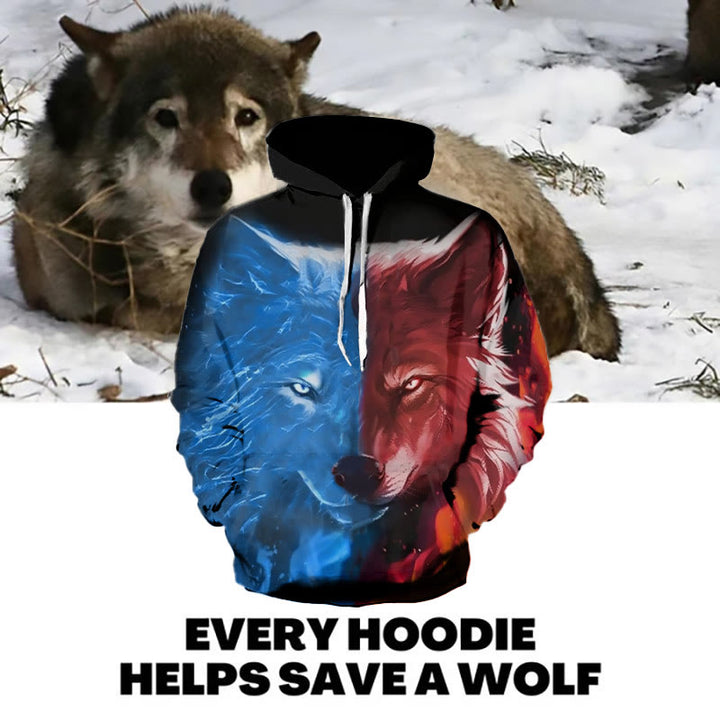 WorldNorse Wolves Pattern Hoodie