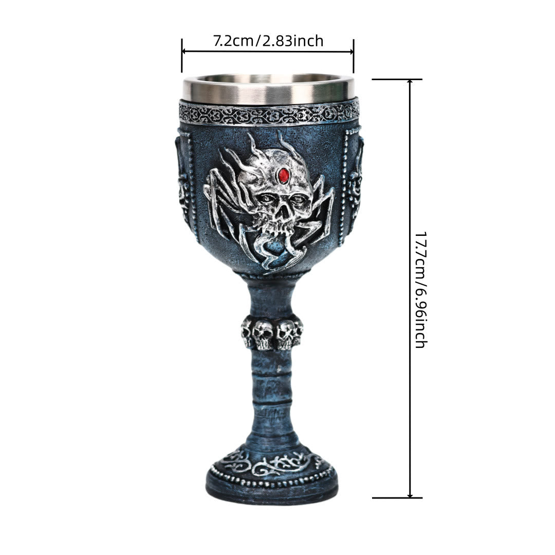 WorldNorse Gothic Skull Raven Goblet