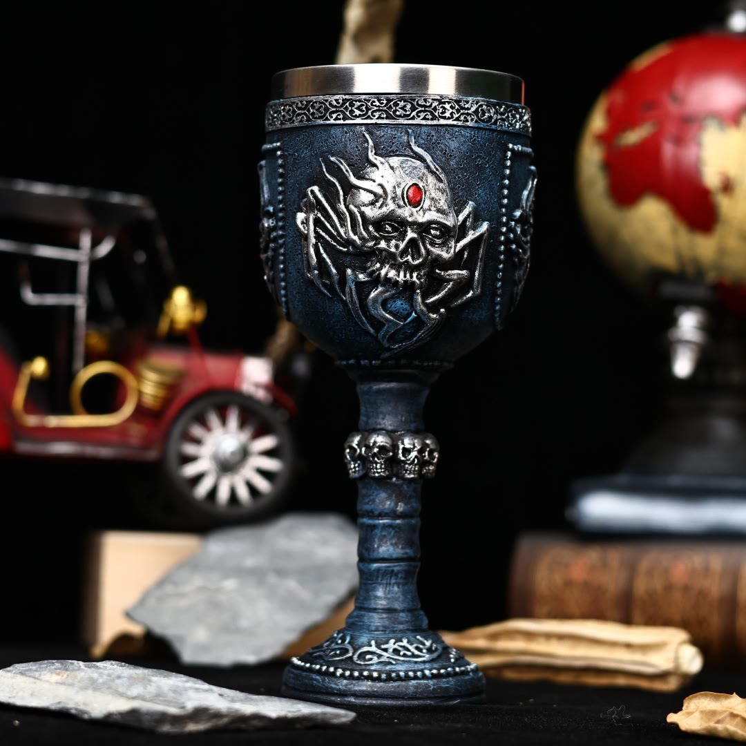 WorldNorse Gothic Skull Raven Goblet