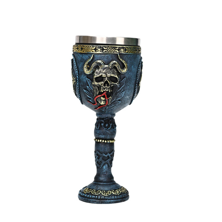 WorldNorse Gothic Skull Raven Goblet