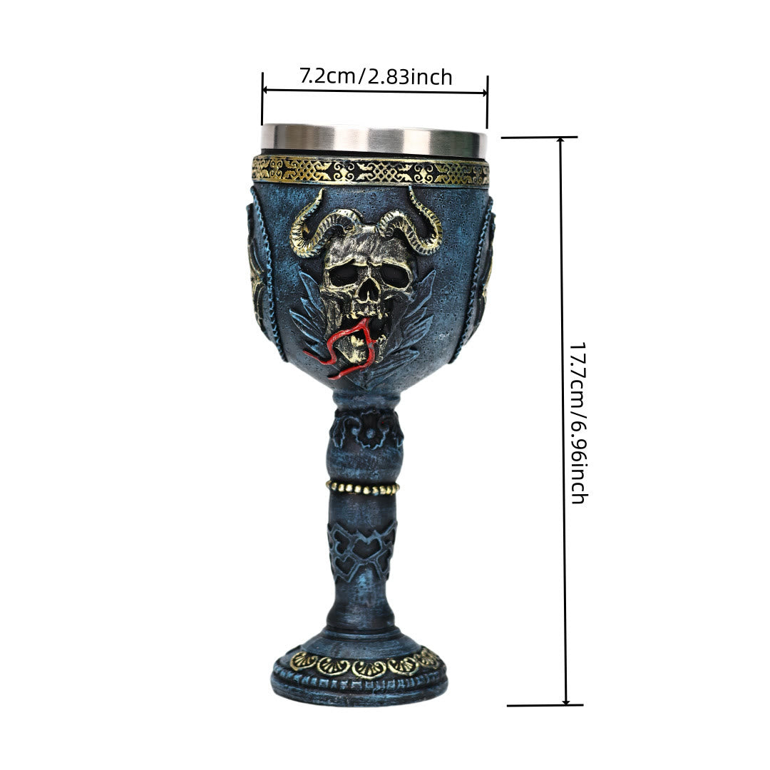 WorldNorse Gothic Skull Raven Goblet