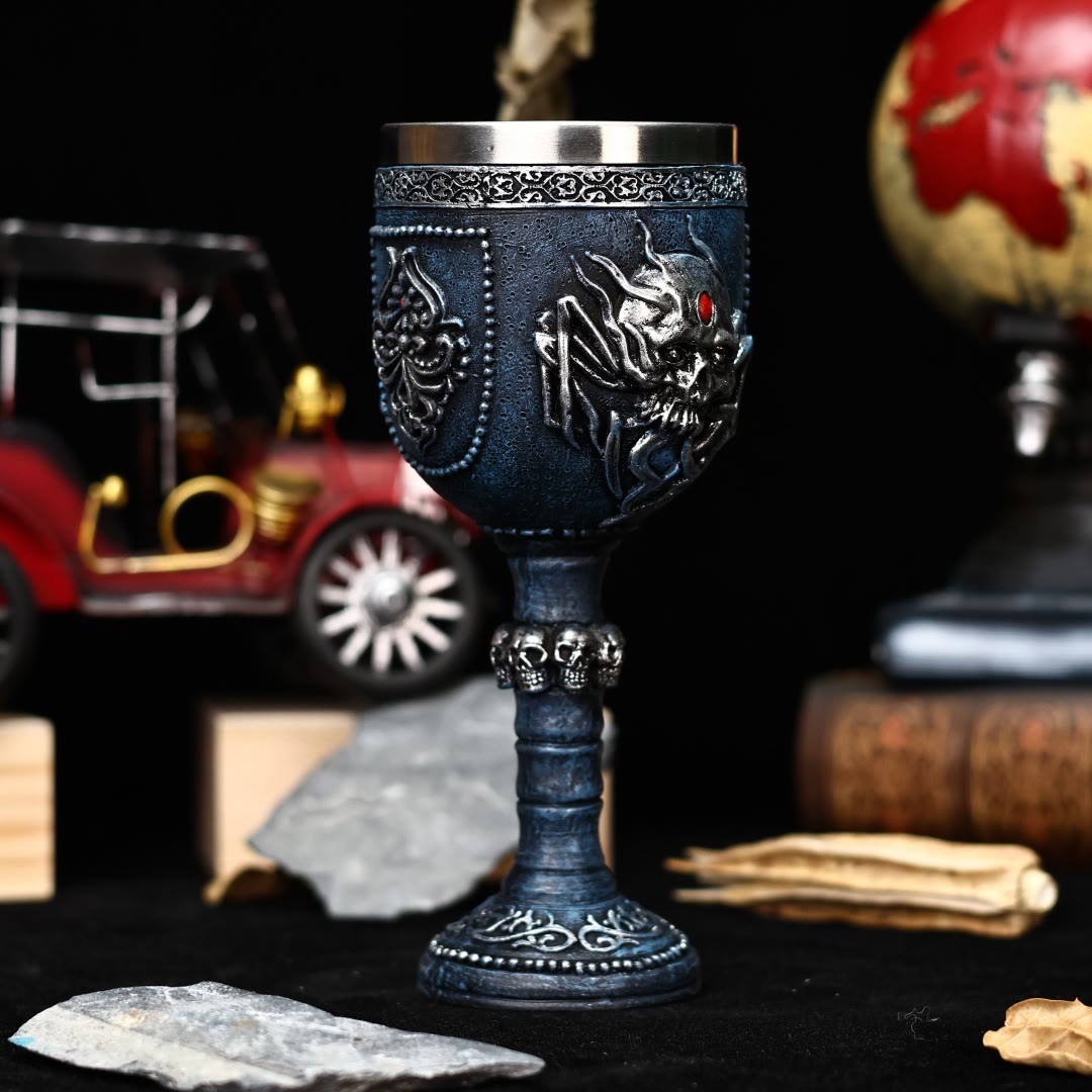 WorldNorse Gothic Skull Raven Goblet