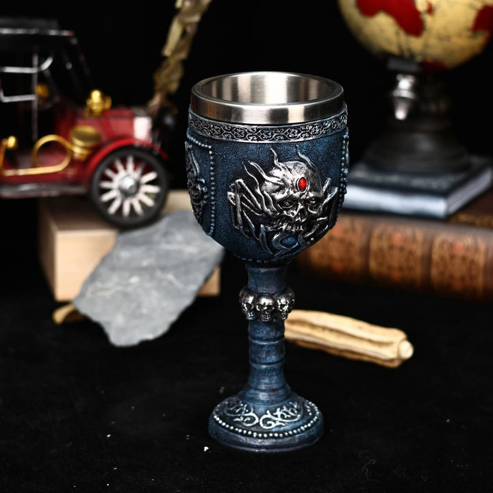 WorldNorse Gothic Skull Raven Goblet