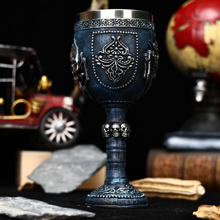 WorldNorse Gothic Skull Raven Goblet