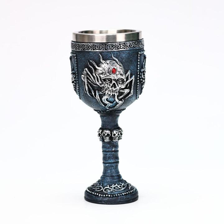 WorldNorse Gothic Skull Raven Goblet