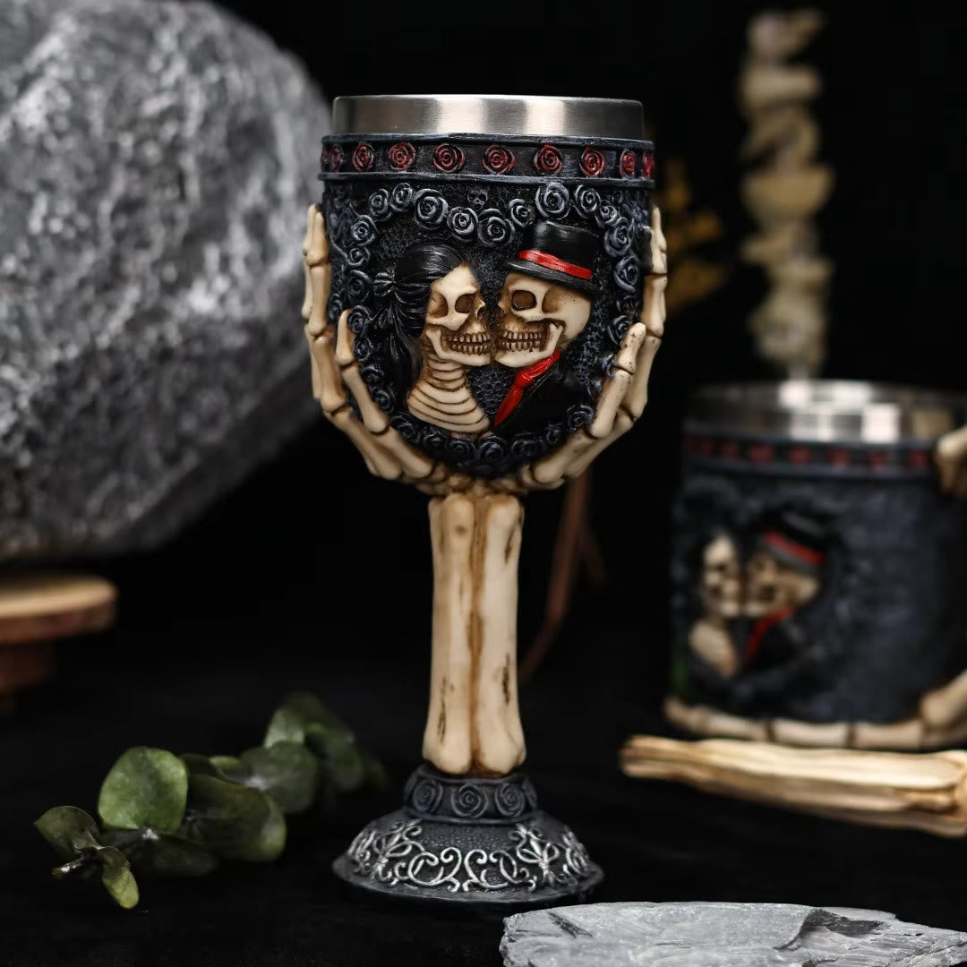 WorldNorse Skeleton Couple Goblet