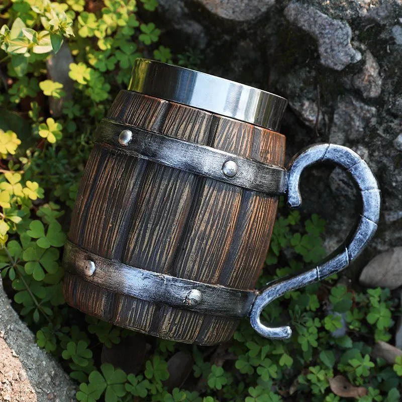 WorldNorse Wooden Barrel Beer Mug